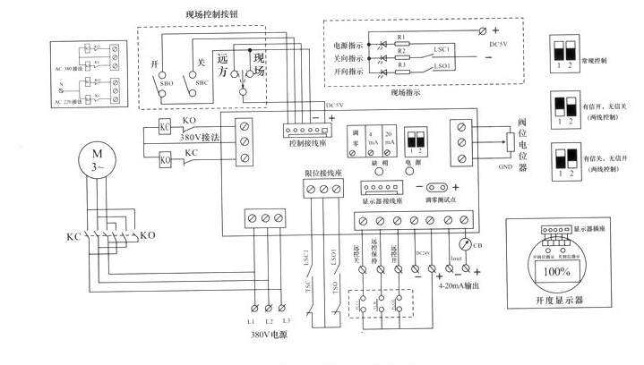 部分回转阀门电动装置控制原理图