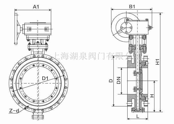 1.2米口径耐高温耐腐蚀电动蝶阀